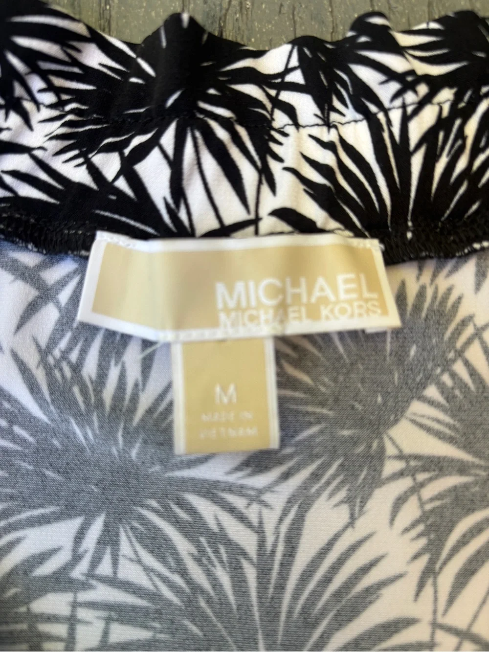 Michael Kors Black and White Sleeveless Tie-Neck Camisole